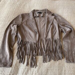 Brown suede fringe jacket
